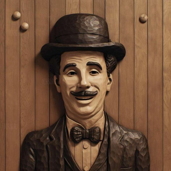 Charlie Chaplin 4 stl model for CNC